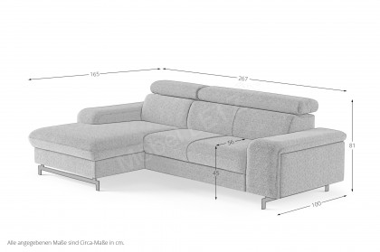 Emma-LE25 von COTTA - Couchgarnitur Variante links green