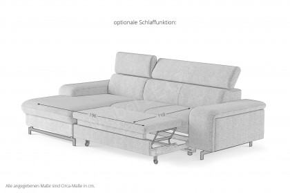 Emma-LE25 von COTTA - Couchgarnitur Variante links green