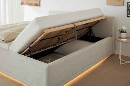 SC200 von Musterring - Polsterbett beige mit Bettkasten
