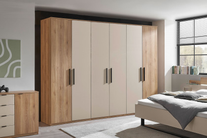 Danao von SchlafKONTOR - Kleiderschrank 6-türig Eiche Mauvella - kashmir