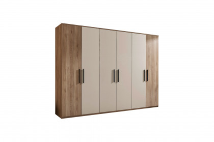 Danao von SchlafKONTOR - Kleiderschrank 6-türig Eiche Mauvella - kashmir
