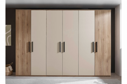Danao von SchlafKONTOR - Kleiderschrank 6-türig Eiche Mauvella - kashmir