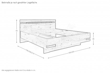 Savona 2.0 von Musterring - Bett Bianco-Eiche teilmassiv 180x200 cm
