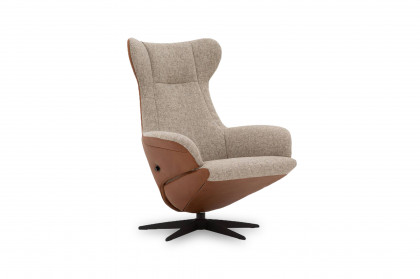 Leeds von Gealux - Relaxsessel beige-grau-orangebraun