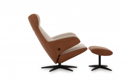 Leeds von Gealux - Relaxsessel beige-grau-orangebraun