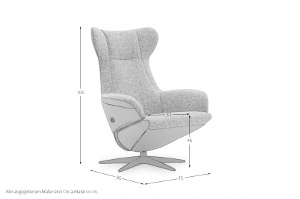 Leeds von Gealux - Relaxsessel beige-grau-orangebraun