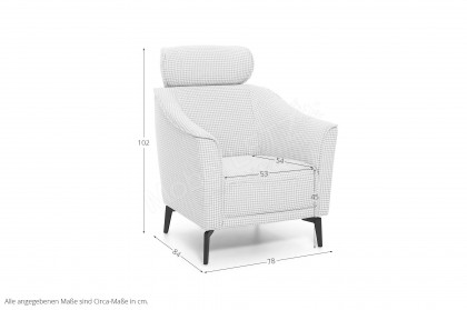 HU-CP23177 von Hukla - Ledersessel silver