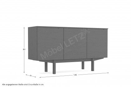 SM 304 von Skovby Møbelfabrik - Sideboard Eiche furniert, weiß geölt