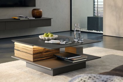 Jana von Musterring - Couchtisch 710031 inklusive Beleuchtung Lack graphit/ Eiche