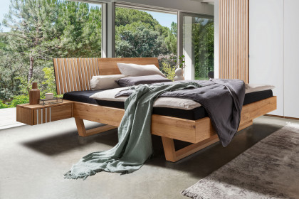Manhattan-sleeping von Nature Living - Bett 140x200 cm Wildeiche - Akzent weiß