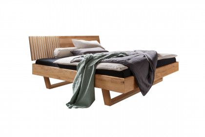 Manhattan-sleeping von Nature Living - Bett 140x200 cm Wildeiche - Akzent weiß