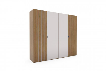 Manhattan-sleeping von Nature Living - Kleiderschrank Wildeiche - Weißglas