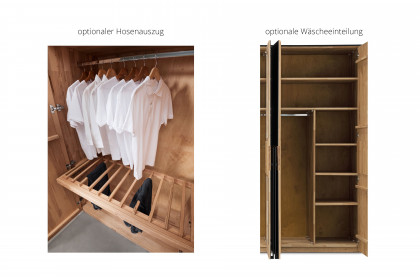 Manhattan-sleeping von Nature Living - Kleiderschrank Wildeiche - Weißglas