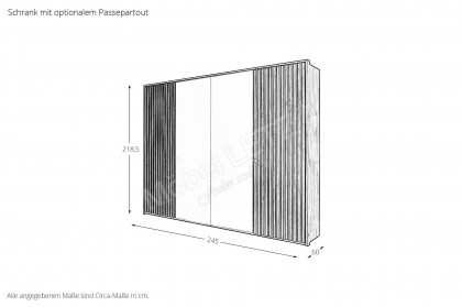 Manhattan-sleeping von Nature Living - Kleiderschrank Wildeiche - Weißglas