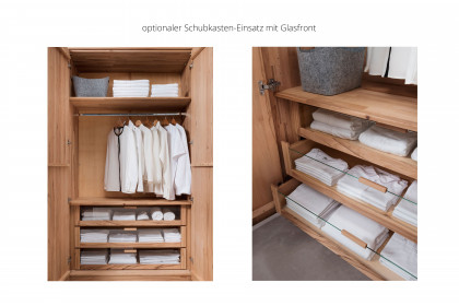 Manhattan-sleeping von Nature Living - Schlafzimmer Wildeiche - Glas weiß
