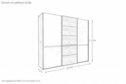 Savona 2.0 von Musterring - Schlafzimmer-Set 4-teilig Bianco-Eiche teilmassiv
