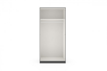 Longline von JUTZLER - Drehtürenschrank schmal 2-türig schwarz - Glas weiß
