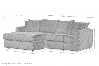 Donato von GUTMANN - Ecksofa links pfirsich