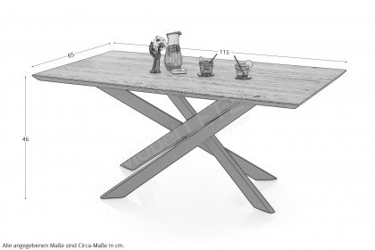 Lakewood two von set one by Musterring - Couchtisch 2288 Eiche/ Metall