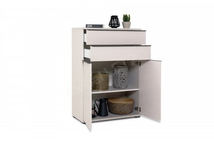 Rubin von Staud - Highboard sandfarben mit Schubkästen & Türen