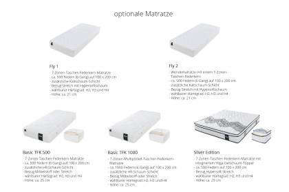 Milano von DONE.® - Polsterbett in Silver