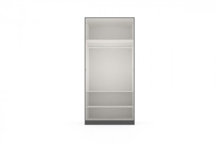 Longline von JUTZLER - Kleiderschrank ca. 100 cm breit schwarz - Glas weiß
