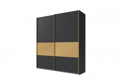 Dubai von Wimex - Schrank 2-türig grafit mit goldfarbener Absetzung