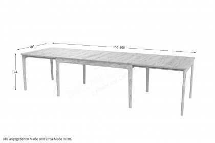 SM 26 von Skovby Møbelfabrik - Esszimmertisch ca. 155-308 x 101 cm