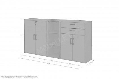 Big Profi Office von Mäusbacher - schmales Sideboard in Anthrazit supermatt