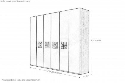 Multiline von SCHÖNER WOHNEN - Kleiderschrank mit Quadrateinsatztüren