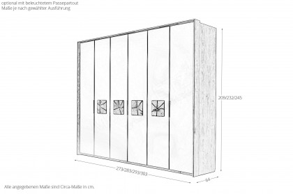 Multiline von SCHÖNER WOHNEN - Kleiderschrank mit Quadrateinsatztüren