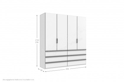 Oxford von Wimex - Falttürenschrank weiß ca. 200 cm breit