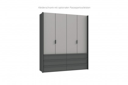Oxford von Wimex - Kombikleiderschrank mit Falttüren graphit/ saharagrau