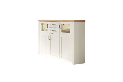 Move-living von Wehrsdorfer - Highboard in Lack weiß mit Asteiche