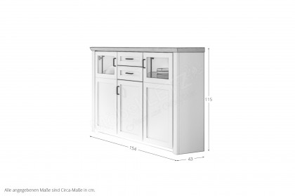 Move-living von Wehrsdorfer - Highboard in Lack weiß mit Asteiche