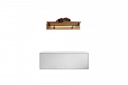 Yonna aus der SCHÖNER WOHNEN-Kollektion - Garderoben-Set in Kerneiche und Lack Weiß
