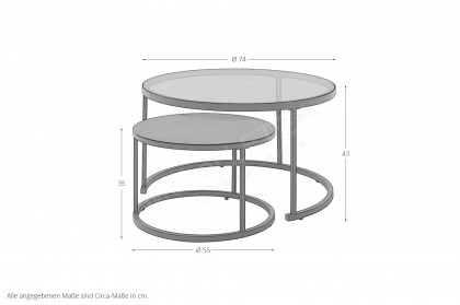 Chester von A Better Place - Couchtisch-Set mit Sicherheitsglastischplatte