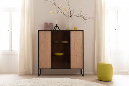 Yola von SCHÖNER WOHNEN - Highboard 6134 Kerneiche natur/ Metall