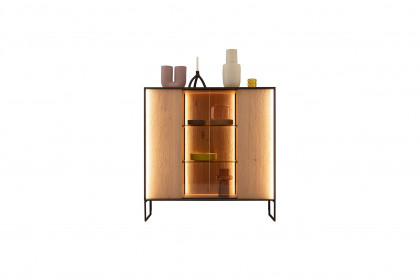 Yola von SCHÖNER WOHNEN - Highboard 6134 Kerneiche natur/ Metall