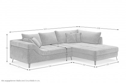Portofino von Nova Via - Ecksofa Variante rechts blue-grey