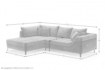 Portofino von Nova Via - Ecksofa Variante links blue-grey