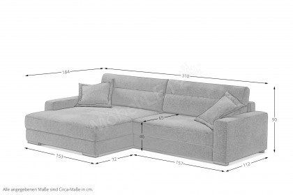 Marcello von Nova Via - Ecksofa links warm-grey