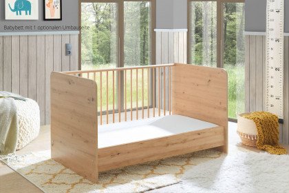 Birta von BEGABINO - Babybett Eiche Artisan Nachbildung