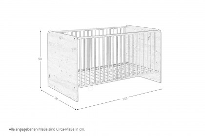 Birta von BEGABINO - Babybett Eiche Artisan Nachbildung