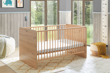 Birta von BEGABINO - Babybett Eiche Artisan Nachbildung