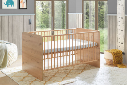 Birta von BEGABINO - Babybett Eiche Artisan Nachbildung