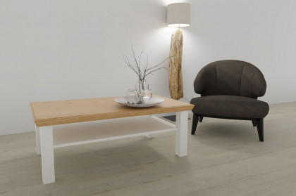 Move-living von Wehrsdorfer - Couchtisch in Lack weiß mit Asteiche