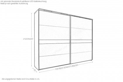 Multiline von SCHÖNER WOHNEN - Schrank mit Schwebetüren und Bauchbinde