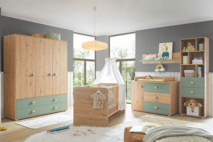 Birta von BEGABINO - Babyzimmer-Set Eiche Artisan - salbeigrün