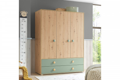 Birta von BEGABINO - Babyzimmer-Set Eiche Artisan - salbeigrün
